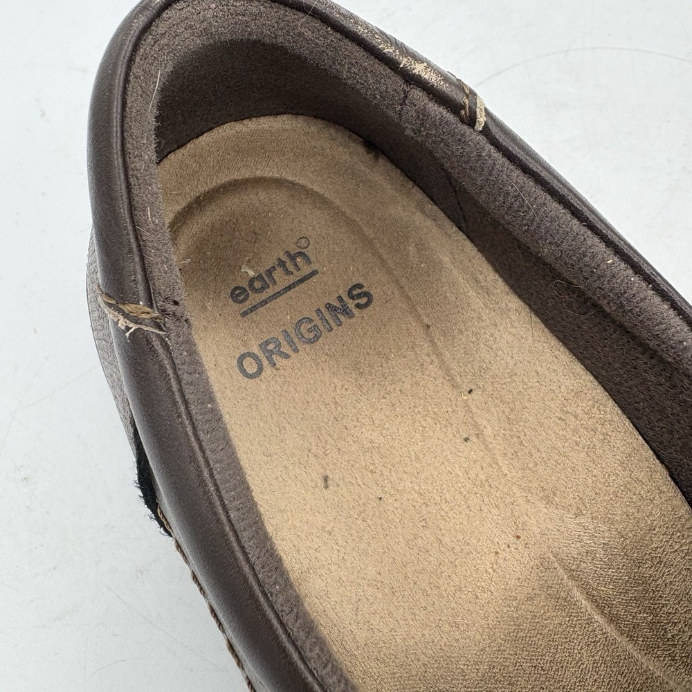 Earth Origins Shoes‎ Womens Size 7.5 M Glendale Gabrielle Brown Leather Loafers - Picture 2 of 10